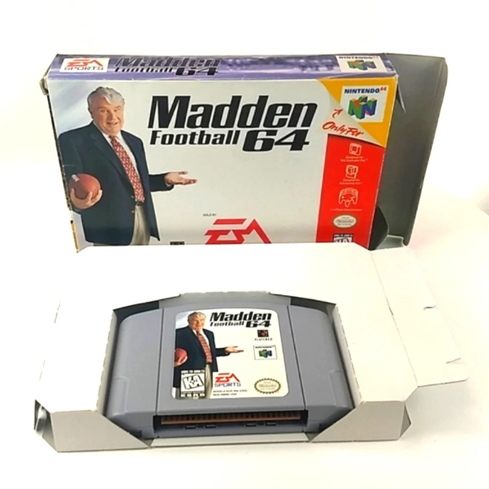 Madden Football 64, N64 Original Retail Box and All Original Manuals 1997